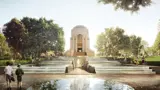 Artist's impression of Anzac Memorial extension with water fountain feature