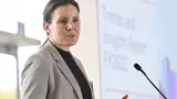 Sarah Patience presenting at the Co:Lab event