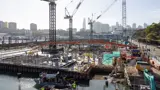 Aerial view of Sydney Fish Market construction site
