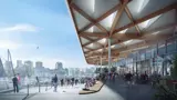 Artist's impression of New Sydney Fish Market -as viewed from top of market steps